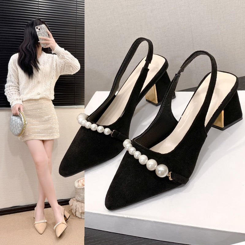 Damen Slingback Pumps mit eleganter Perlenverzierung R&B