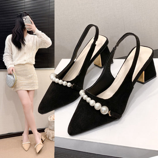 Damen Slingback Pumps mit eleganter Perlenverzierung R&B