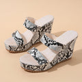 Damen Wedge-Sandalen mit modischem Schlangenleder-Design R&B
