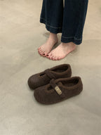 Damen Hausschuhe mit weichem Fleece-Innenfutter und modischem Schnallenverschluss R&B