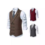 Herren Elegante Anzugweste mit klassischem Hahnentrittmuster und modernem Schnitt