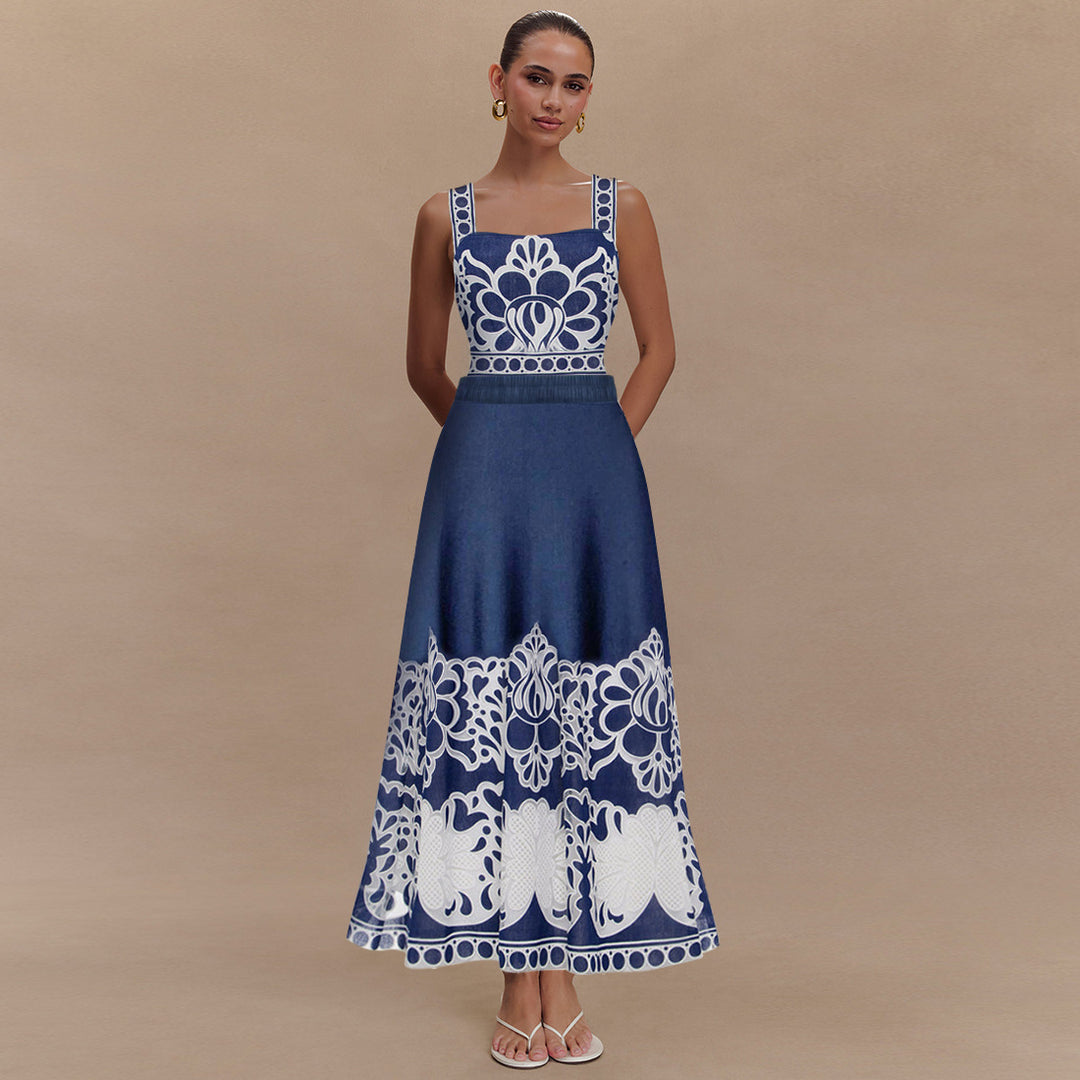 Damen eleganter einteiliger Badeanzug mit aufwendiger Spitzenverzierung R&B