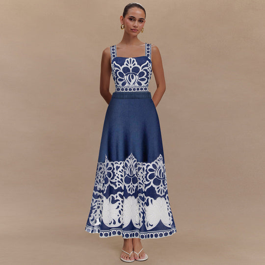 Damen eleganter einteiliger Badeanzug mit aufwendiger Spitzenverzierung R&B