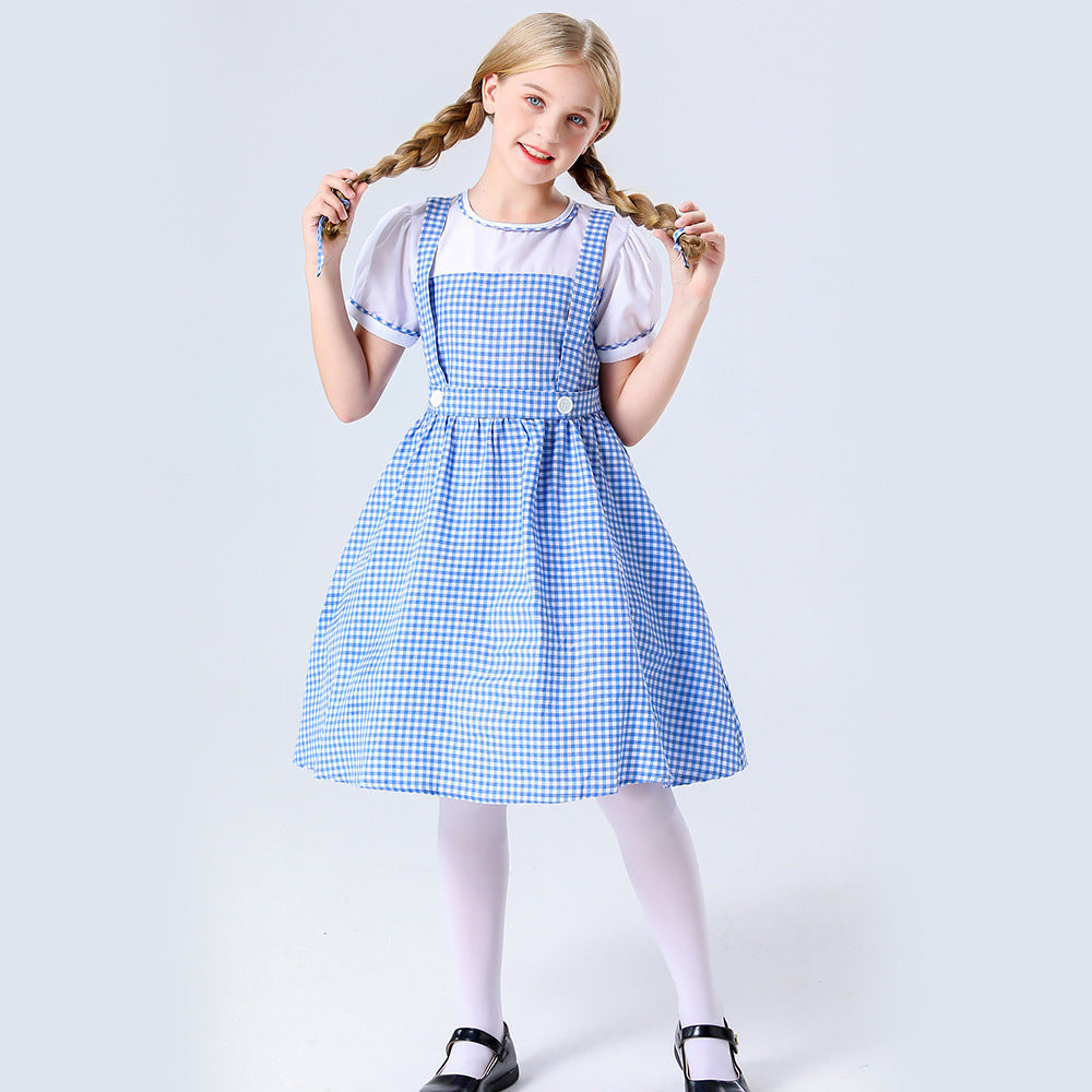 Damen Trachtenkleid mit romantischen Karomustern und schicken Knopfdetails R&B