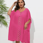 Damen Luftiger Strandkimono mit dekorativer Häkelspitze R&B