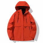 Damen funktionale Wetterjacke mit verstellbarem Kapuzenkragen und großzügigen Taschen