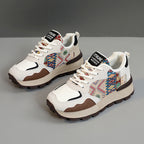 Damen Sportliche Sneakers mit farbenfrohem Ethno-Muster und rutschfester Sohle R&B