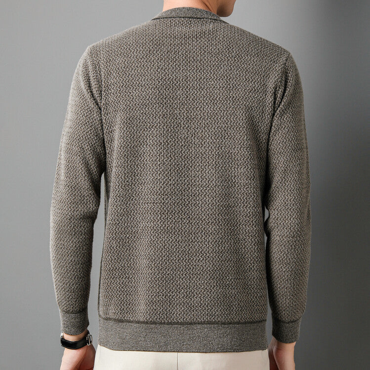 Herren Strukturierter Pullover mit Rundhalsausschnitt und hochwertiger Stricktextur R&B
