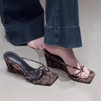 Damen Wedge-Sandalen mit elegantem Kreuzriemendesign R&B