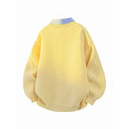Damen Pullover mit integriertem Hemdkragen und lässigem V-Ausschnitt R&B