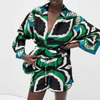 Damen lässiges Blusenset mit Shorts R&B