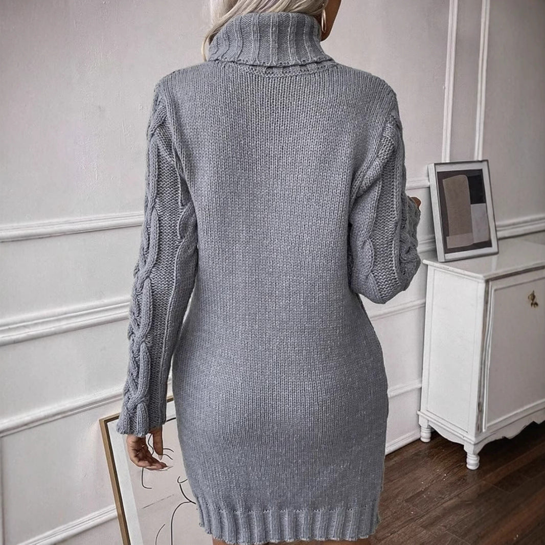 Damen Strickkleid mit elegantem Zopfdesign R&B