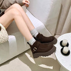 Damen Stylische Plateaustiefel mit modischem Schnallenverschluss R&B
