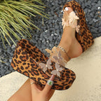 Damen Glamouröse Wedge-Sandaletten mit schimmernden Schmetterlings-Applikationen R&B