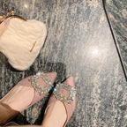 Damen Ballerinas mit funkelndem Strassdetail