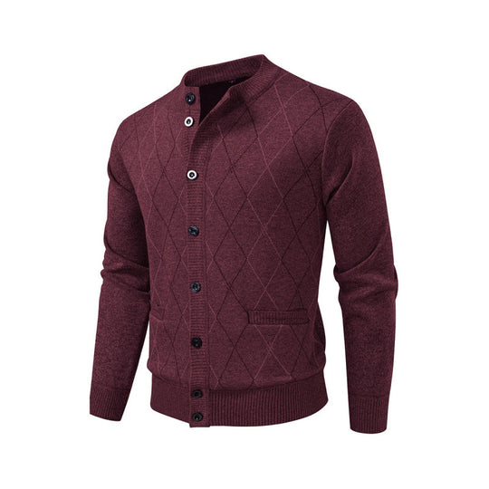 Herren Strickjacke mit modernem Rautenmuster Heidi-Mode