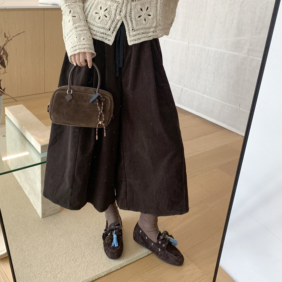 Damen Mokassins mit dekorativem Quasten-Design und weichem Wildleder