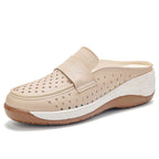 Damen Komfortable Clogs mit atmungsaktiver Lederoberfläche R&B