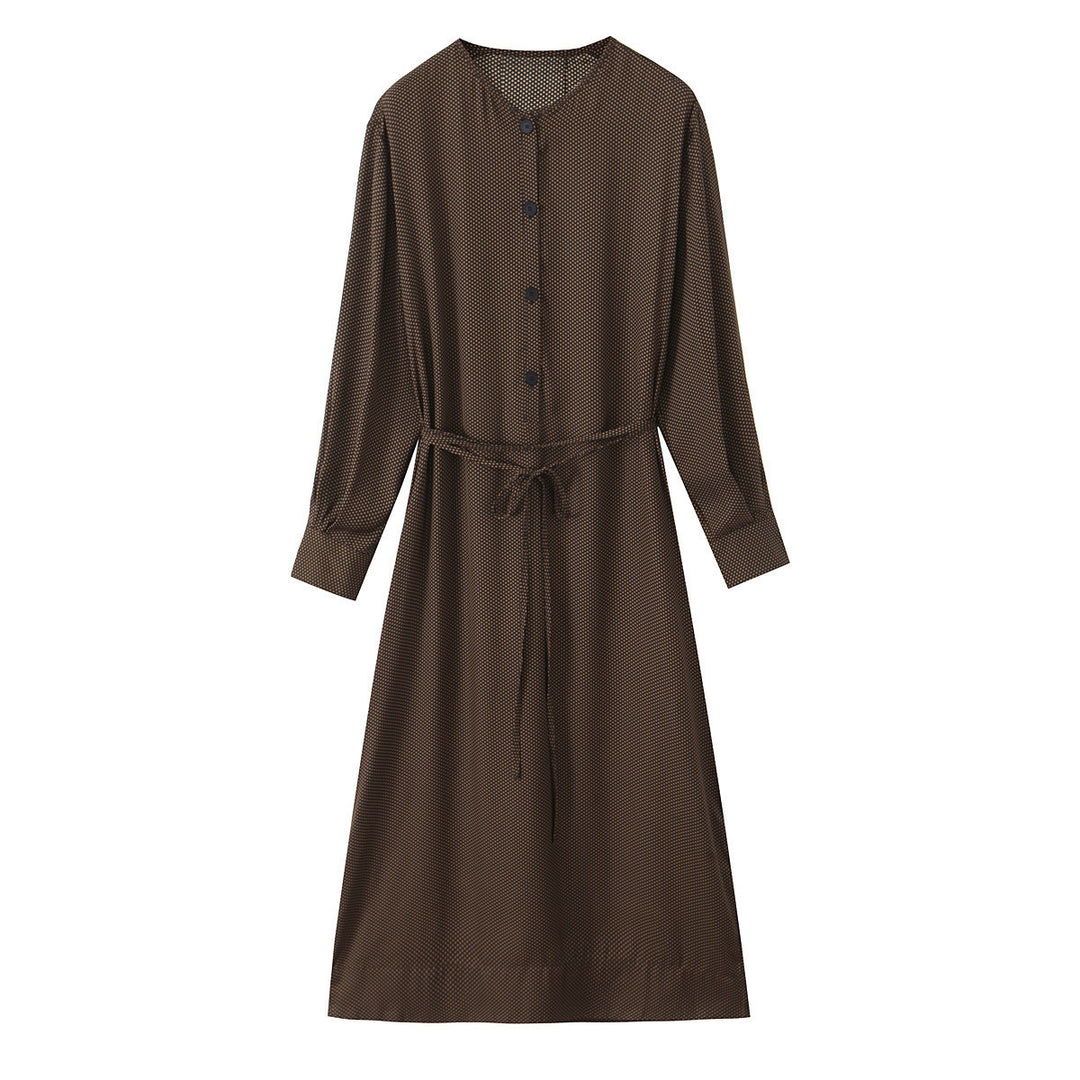 Damen Midikleid mit Knopfleiste und taillierbarem Gürtel R&B