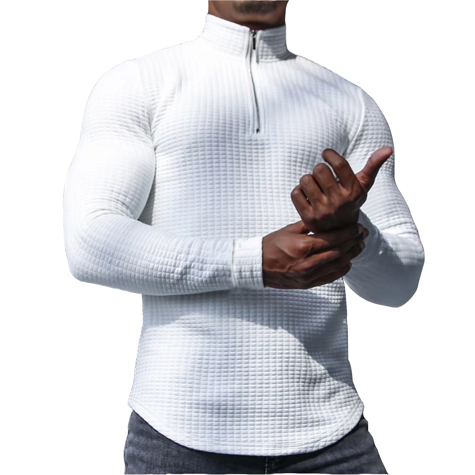 Herren Sportliches Langarmshirt mit strukturierter Oberfläche R&B
