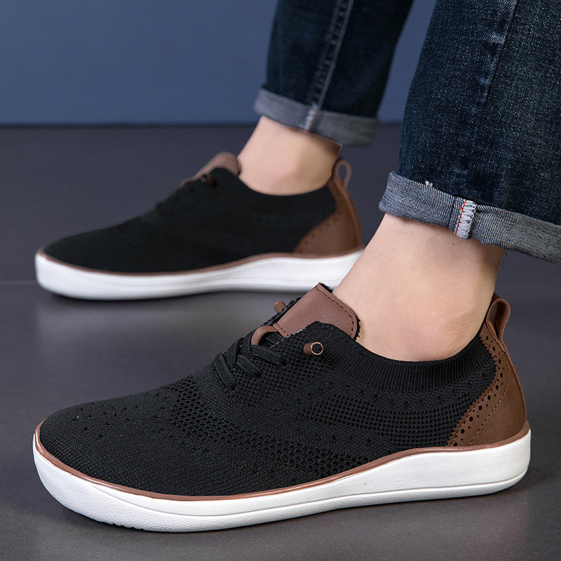 Damen bequeme und atmungsaktive Sneakers mit elastischer Strick-Oberfläche