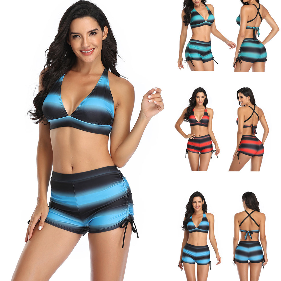 Damen Sportliches Bikini-Set mit hoch geschnittenem Höschen und raffinierten Cut-Out-Details R&B