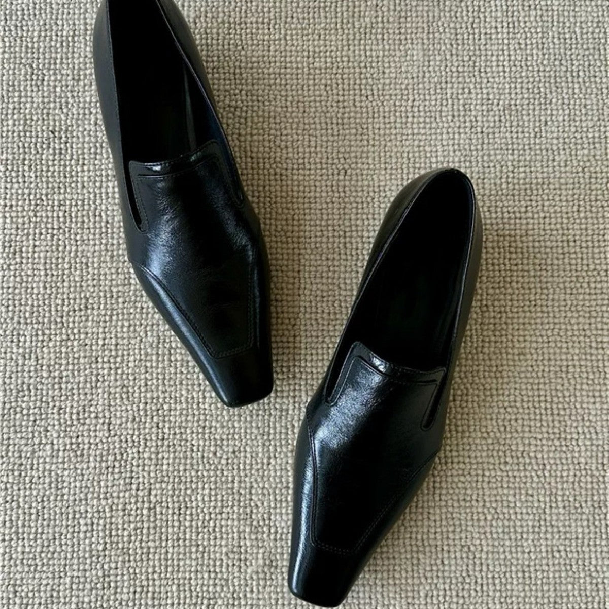 Damen Modische Loafer aus hochwertigem Leder mit elastischem Einschlupf R&B