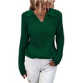 Damen Strickpullover mit modernem Kragen und strukturiertem Design R&B