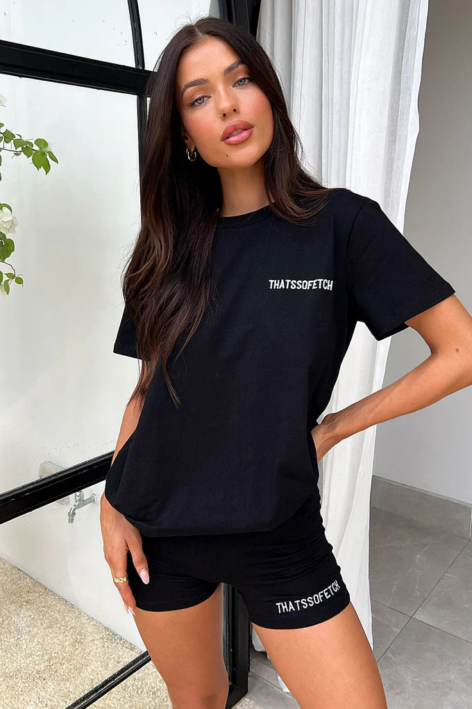 Damen Lounge-Set mit lässigem T-Shirt und Shorts R&B
