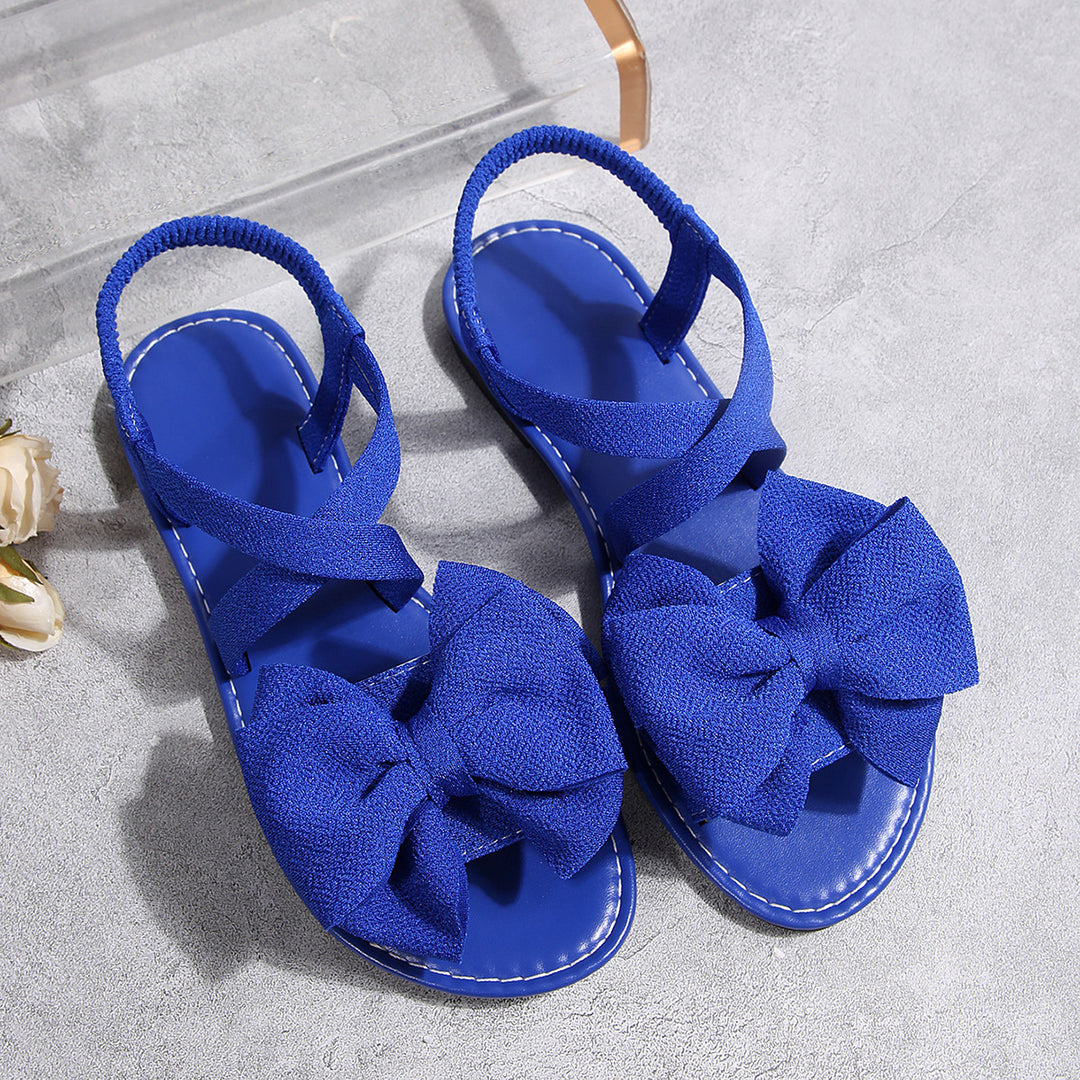 Damen Sandalen mit dekorativer Schleife und elastischen Riemen R&B
