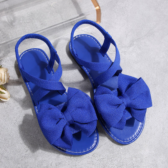 Damen Sandalen mit dekorativer Schleife und elastischen Riemen R&B