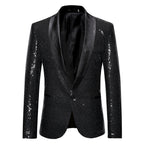 Herren eleganter Pailletten Blazer im modernen Schnitt R&B