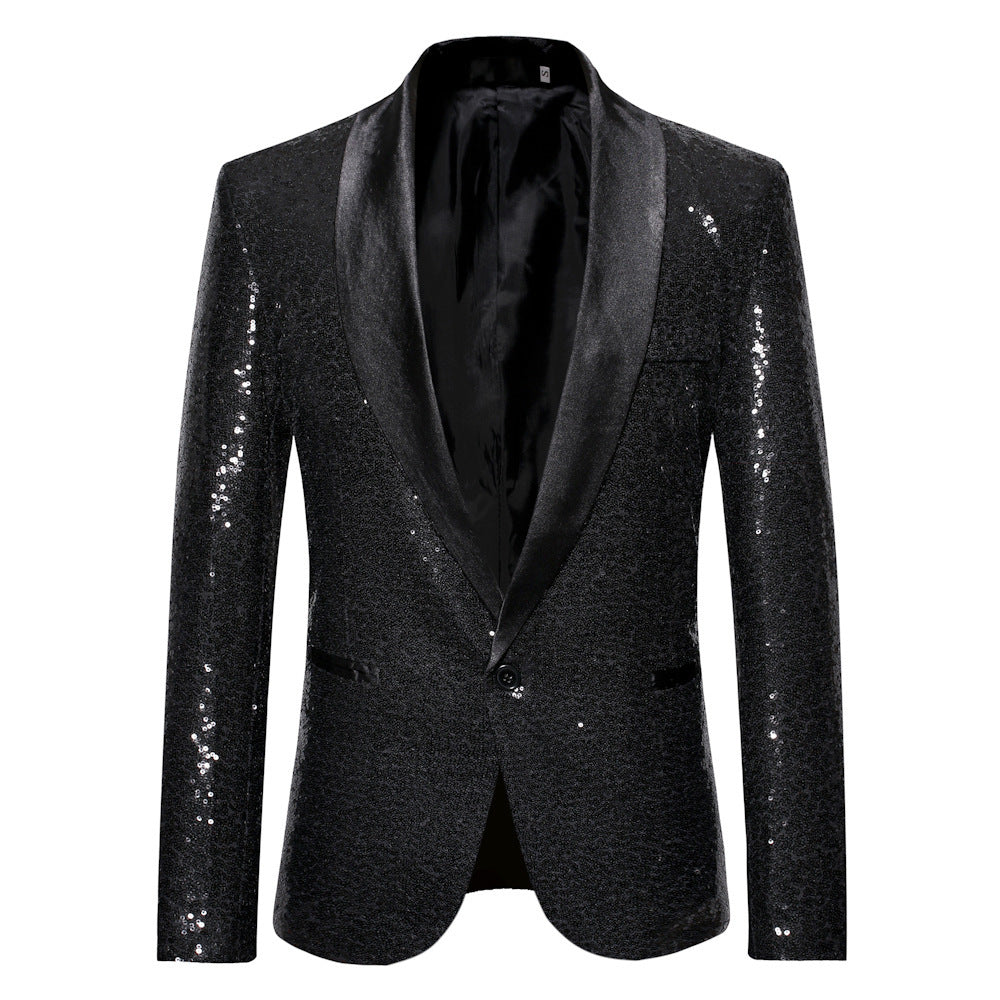 Herren eleganter Pailletten Blazer im modernen Schnitt R&B