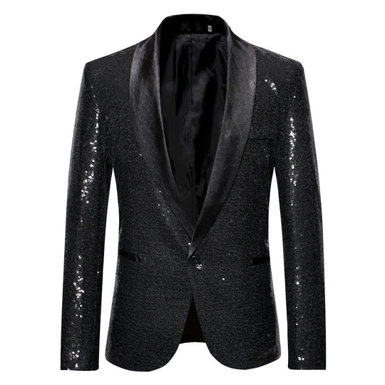 Herren eleganter Pailletten Blazer im modernen Schnitt R&B
