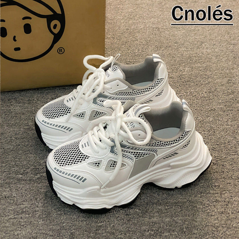 Damen Chunky Fashion Sneakers mit atmungsaktiver Mesh-Oberfläche und rutschfester Sohle