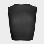 Damen Cropped Tanktop mit strahlendem Augenmotiv und glitzernden Akzenten R&B