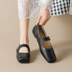 Damen Ballerinas mit modischem Riemenverschluss und orthopädischer Innensohle