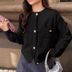 Damen Strickjacke mit dekorativen Taschen und edlen Knöpfen R&B