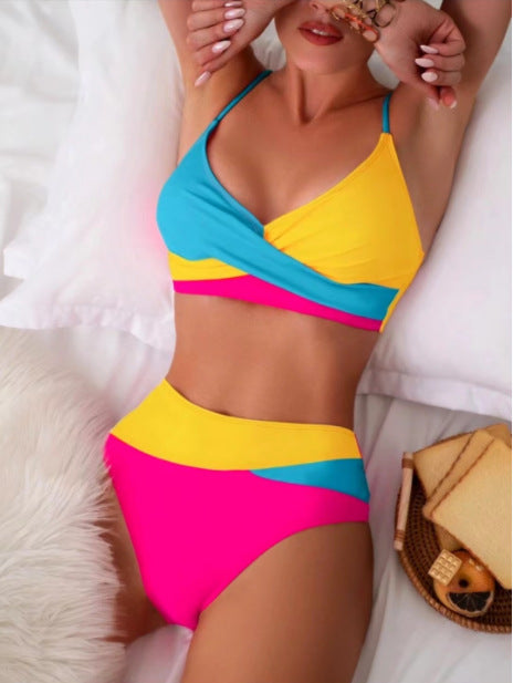 Damen Bikini-Set mit modischem Wickeldesign und hohem Taillenslip R&B