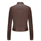 Damen Kunstlederjacke mit Reißverschlusstaschen