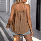 Damen lässiges Top mit raffiniertem Rippendesign R&B