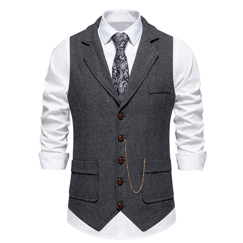 Herren elegante Weste mit zeitgemäßem Schnitt und feiner Struktur
