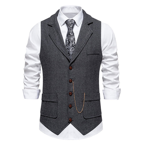 Herren elegante Weste mit zeitgemäßem Schnitt und feiner Struktur R&B