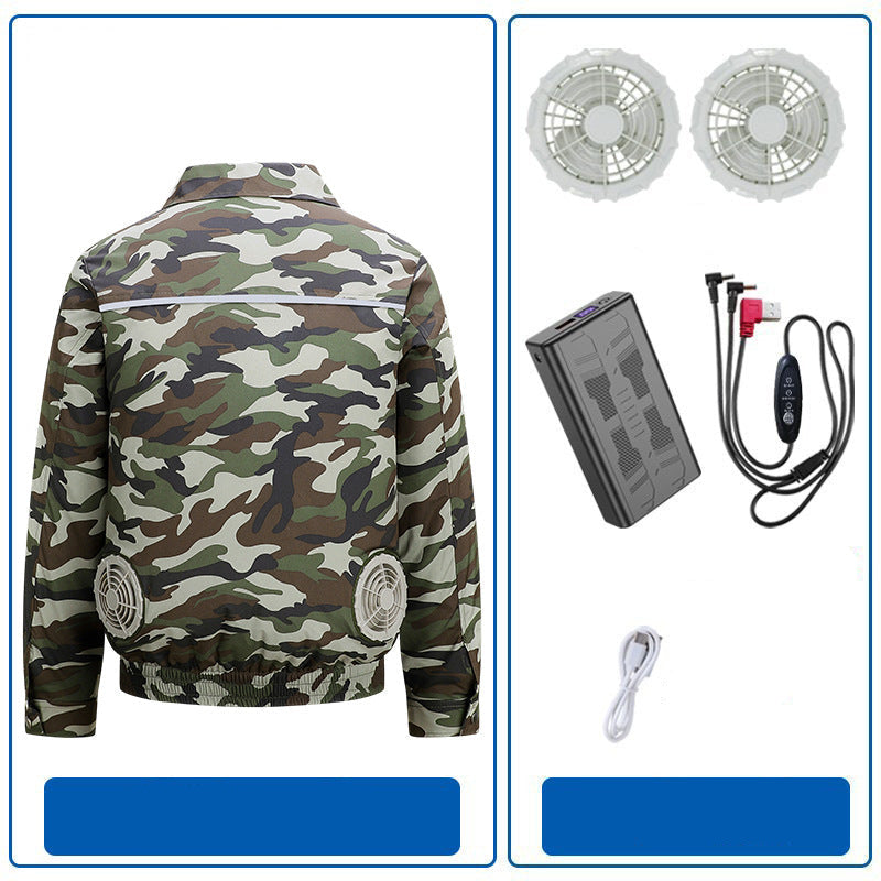 Herren nan atmungsaktive Kühljacke mit integrierten USB-Lüftern R&B