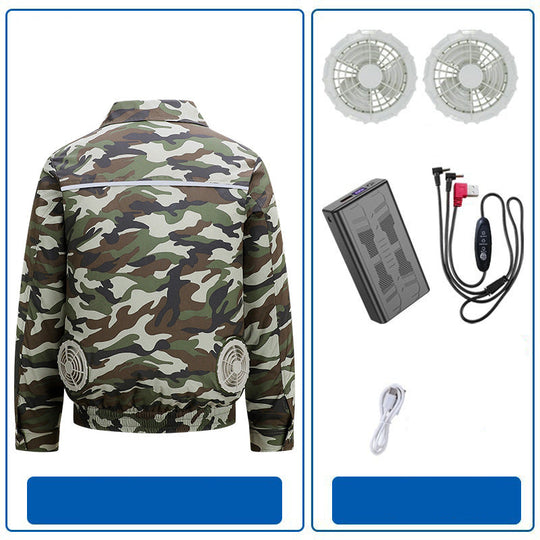 Herren nan atmungsaktive Kühljacke mit integrierten USB-Lüftern R&B
