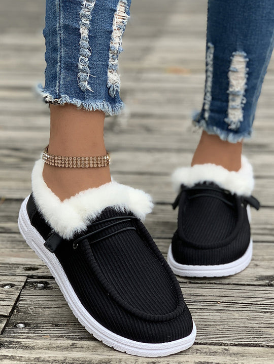 Damen Flauschige Slip-On Hausschuhe mit weichem Innenfutter R&B
