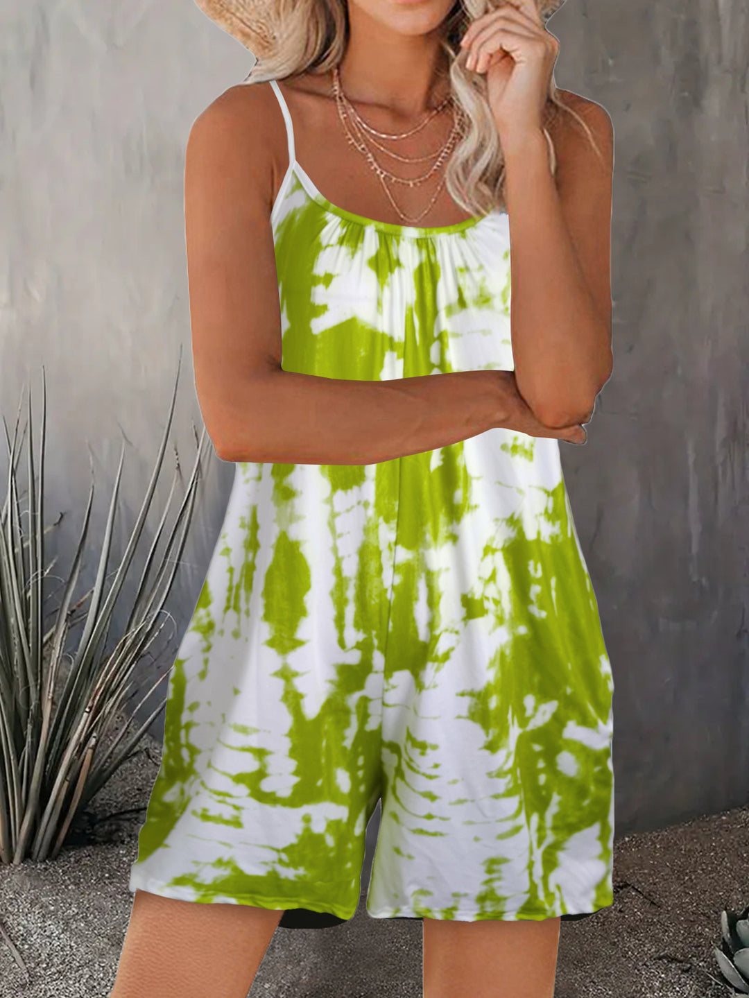 Damen Sommerlicher Jumpsuit mit verstellbaren Trägern und praktischen Taschen R&B