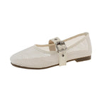 Damen Vintage Ballerinas mit dekorativem Schnallenverschluss R&B