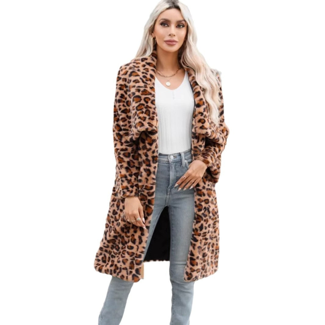 Damen Lange Leopardmuster R&B