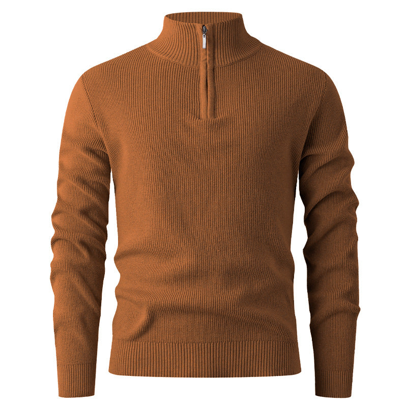 Herren Pullover mit Stehkragen und zusätzlichem Reißverschluss R&B